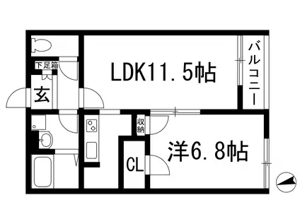 レオネクスト寺本(1LDK/2階)の間取り写真