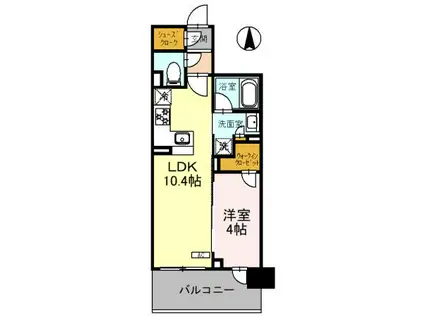 ユニハイム京都七条通(1LDK/9階)の間取り写真