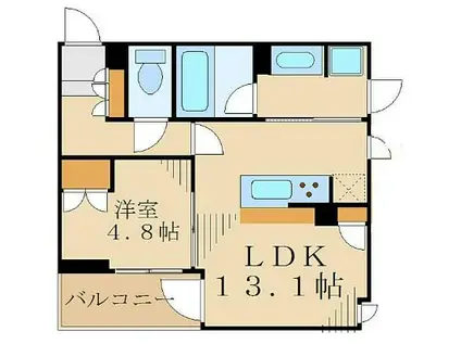 フォレスト早稲田レジデンス(1LDK/3階)の間取り写真