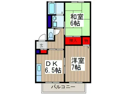 フレンドリー武蔵浦和(2DK/1階)の間取り写真
