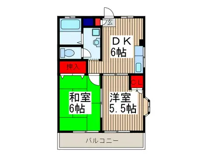 カーサ本多(2DK/3階)の間取り写真