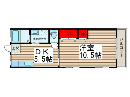 高橋コーポ(1DK/2階)の間取り写真