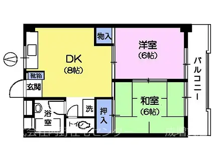 第2長谷川マンション(2DK/3階)の間取り写真