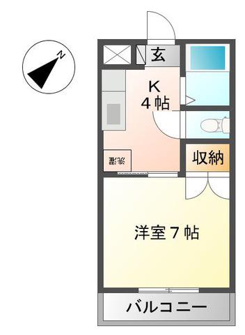 サンライフ古川(1K/1階)の間取り写真