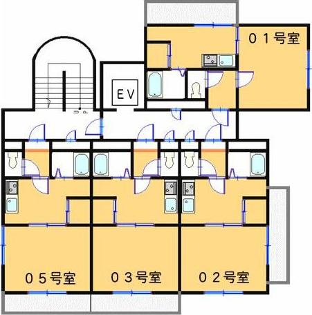 リバーパレス浜田(1K/3階)の間取り写真