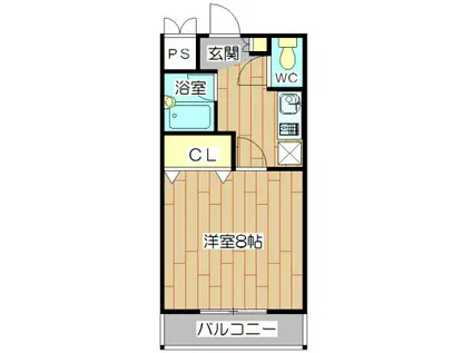 メゾネット高槻(1K/1階)の間取り写真