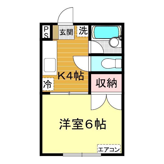 ハイツ原(1K/1階)の間取り写真