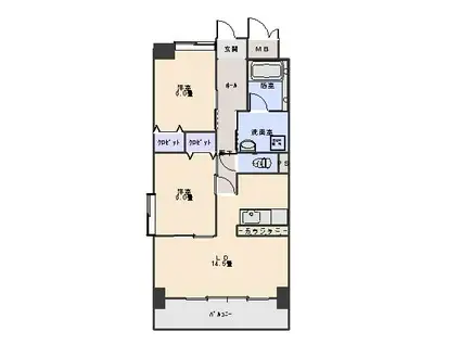 LA RIVIERE(2LDK/9階)の間取り写真