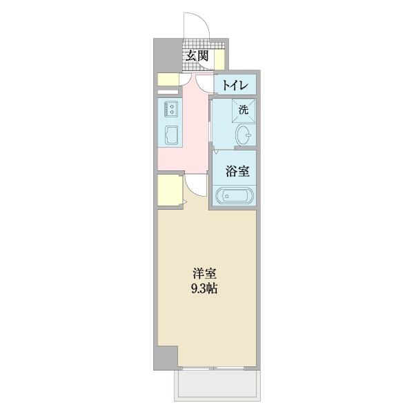 K SMART IMAIKE(1K/3階)の間取り写真