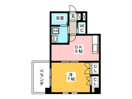 P・BORN 108(1DK/2階)の間取り写真