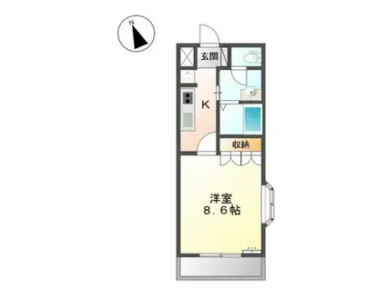 プロニティ沖ノ城(1K/2階)の間取り写真