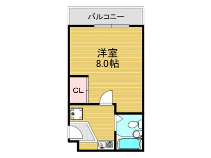 滝野ハイツ(1K/3階)の間取り写真