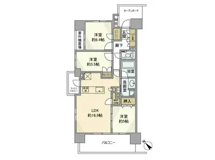 プラウド浦和常盤マークス(3LDK/10階)の間取り写真