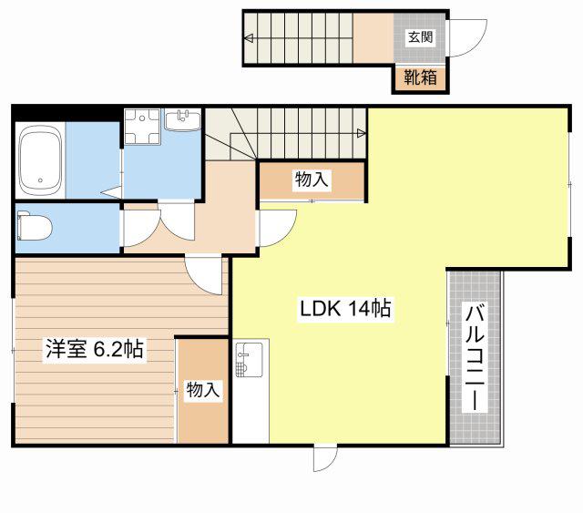 スターテラス白鳥(1LDK/2階)の間取り写真
