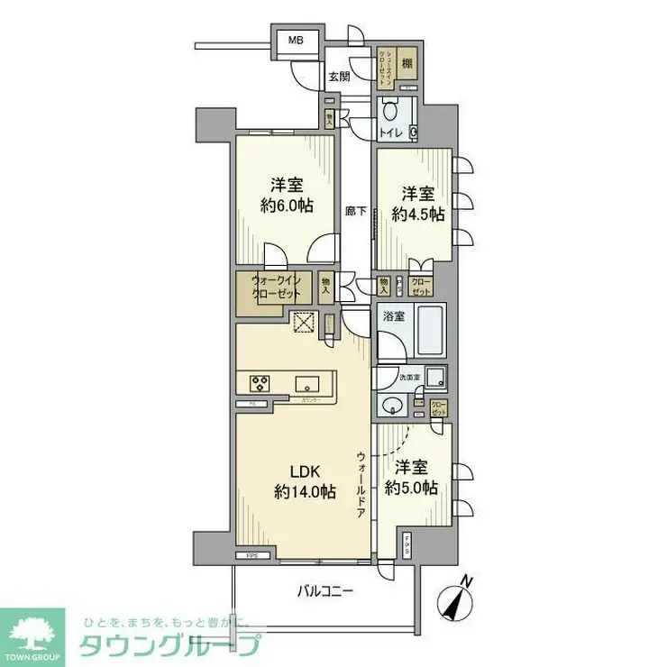 プレミスト浦和仲町 5階階 間取り