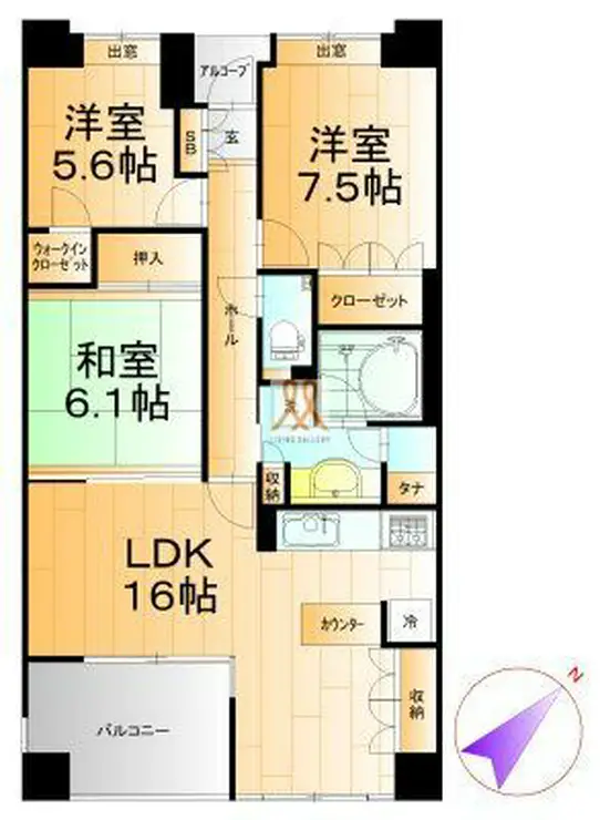 メビウスブレイン西千葉 3階階 間取り