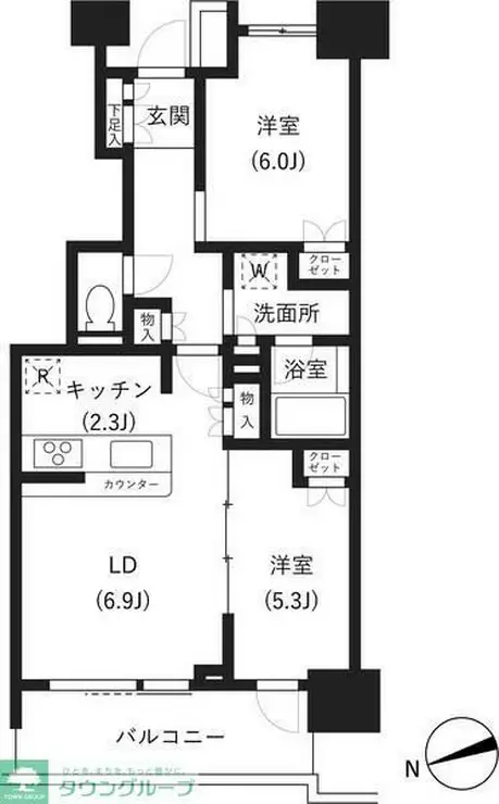 イプセ府中 6階階 間取り