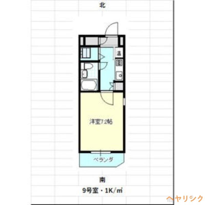 ファーストスプリング(1K/4階)の間取り写真