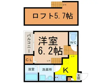 CUORE名古屋(1K/1階)の間取り写真