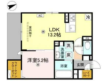 D-RESIDENCE上甲子園(1LDK/1階)の間取り写真