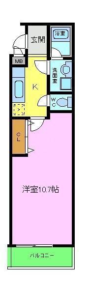 フジパレス初芝イースト(1K/1階)の間取り写真