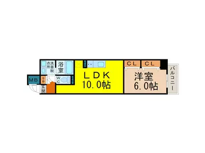 ラ・メゾン輝(1LDK/8階)の間取り写真