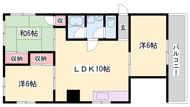 中村マンション(3LDK/2階)の間取り写真