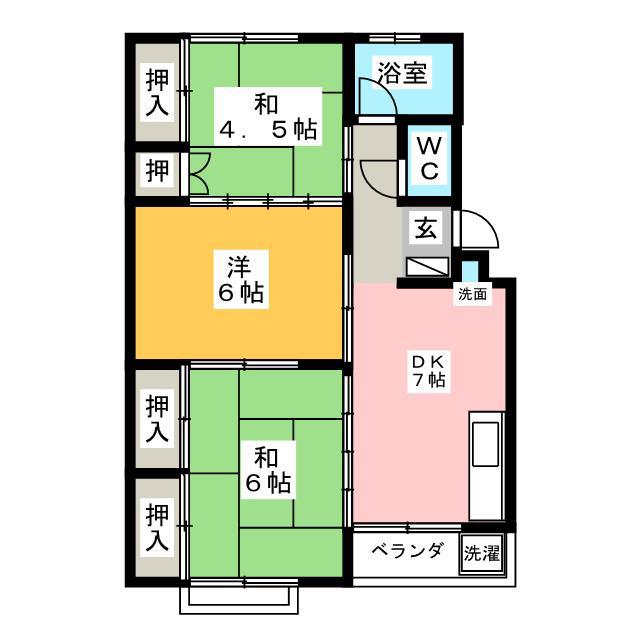東前ビル(3DK/3階)の間取り写真