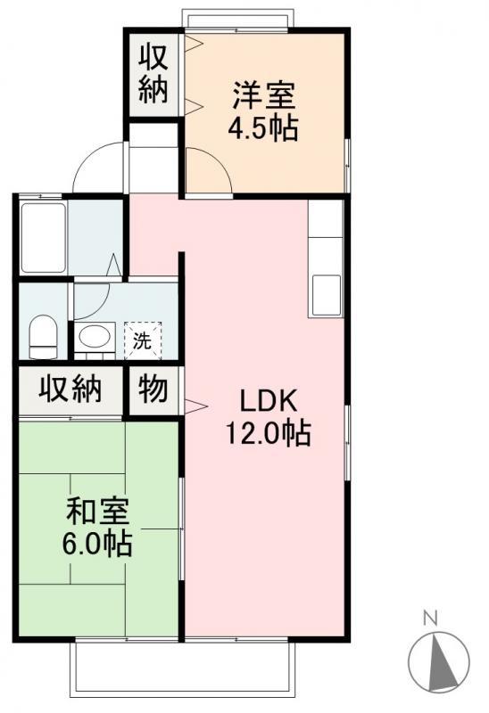 エスパス21(2LDK/2階)の間取り写真