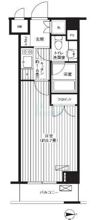 グランハイツ東新宿 4階階 間取り
