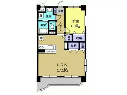 Y&Mアーバンライフ(1LDK/5階)の間取り写真