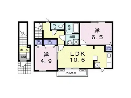 ラブリーヒルズ(2LDK/2階)の間取り写真