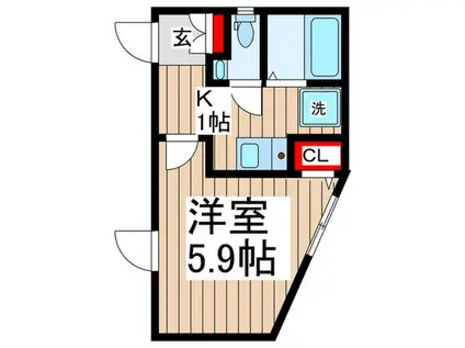 フロマージュブラン清瀬(1K/3階)の間取り写真