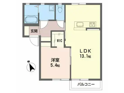 フォーレス長土呂A(1LDK/2階)の間取り写真