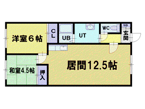 コーポあべ(2LDK/1階)の間取り写真