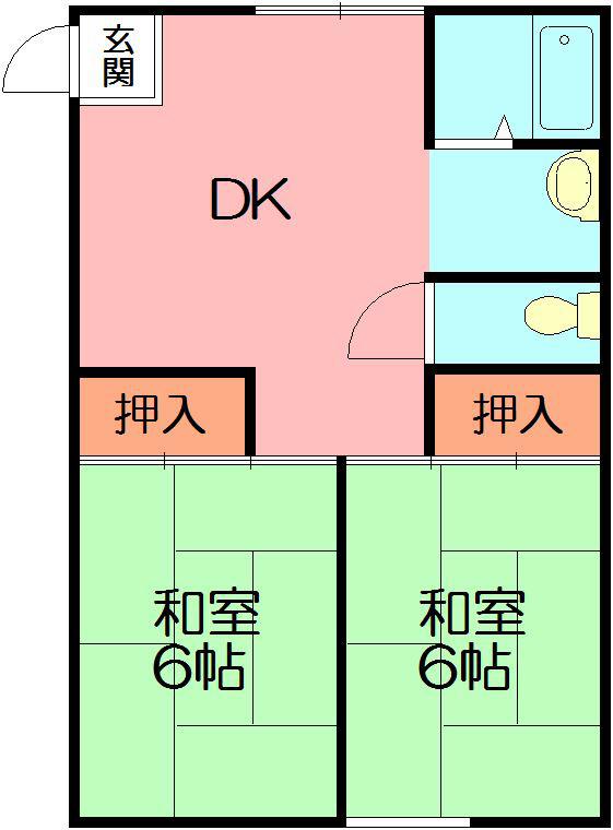 いづみハイツ(2DK/2階)の間取り写真