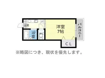 COCO覚王山(1K/3階)の間取り写真