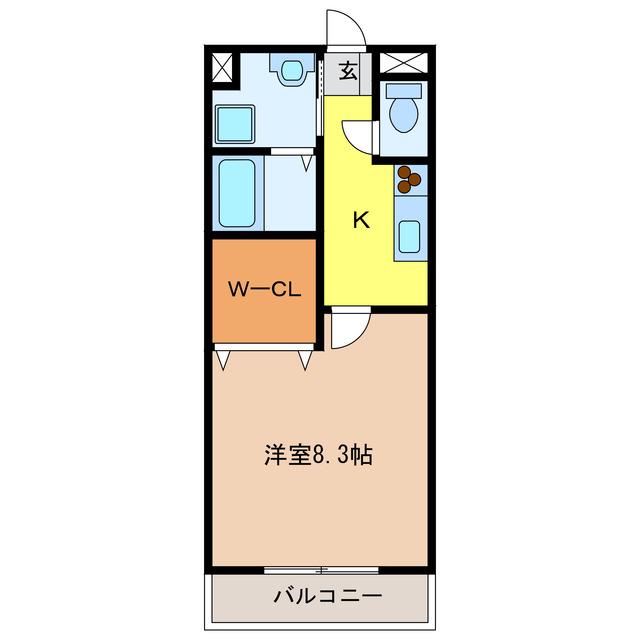 コンフォート26(1K/1階)の間取り写真
