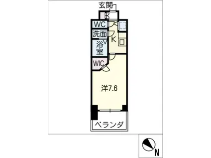 プレサンス栄ライズ(1K/13階)の間取り写真