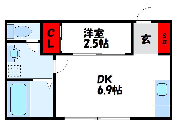 SORANONE(1DK/2階)の間取り写真