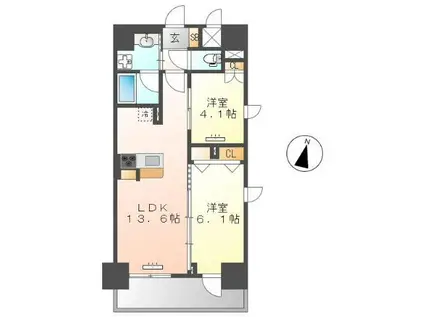 CEDAR NORITAKE(2LDK/4階)の間取り写真