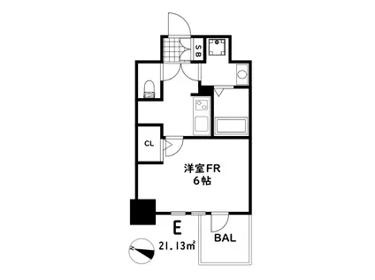エスリード神戸三宮ヒルズ(1K/14階)の間取り写真