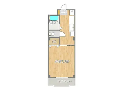 セゾンドトーク(1K/2階)の間取り写真