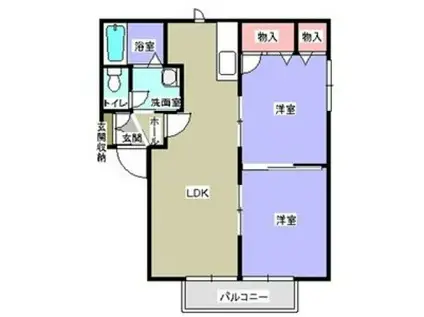 パークサイドウエノ B(2LDK/2階)の間取り写真