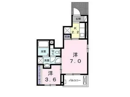 ハーモニー グランデI(1SK/1階)の間取り写真