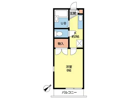 フィオーレI(1K/1階)の間取り写真