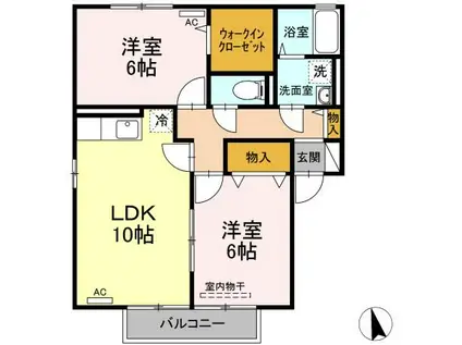 クオリティーエステート ・III(2LDK/2階)の間取り写真