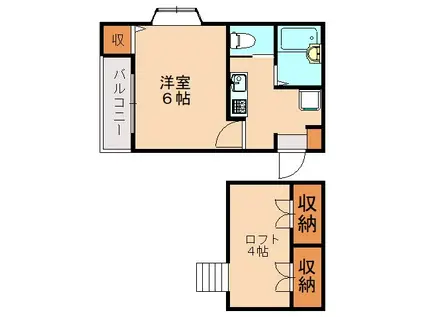 エムビルニュー雅II(1K/2階)の間取り写真