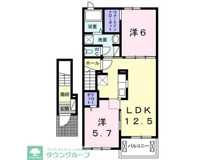 サニーレジデンスII(2LDK/2階)の間取り写真