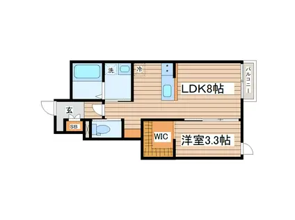 E-TON KOMEGAFUKURO(1LDK/1階)の間取り写真